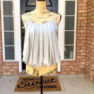 Small Women light gray top, adjustable shoulders.